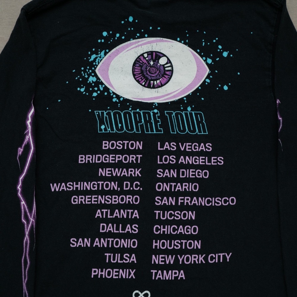 Bad Bunny X100pre Tour Black Graphic Long Sleeve Print Lighting 2019 Medium - Picture 5 of 7